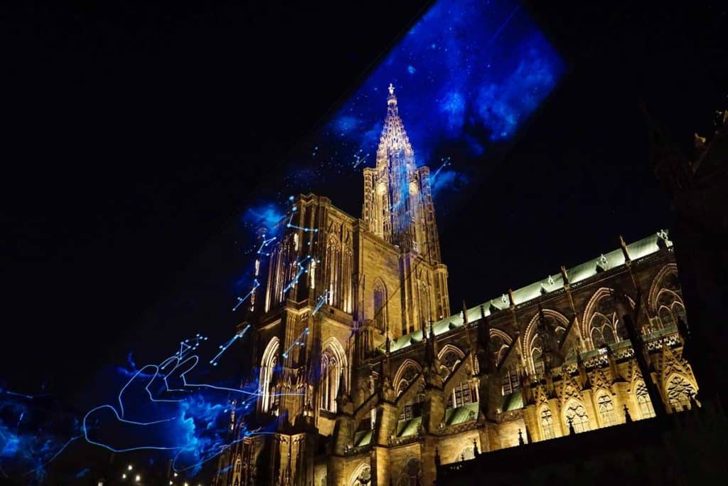 Spectacle son et lumière de l'été sur la cathédrale de Strasbourg